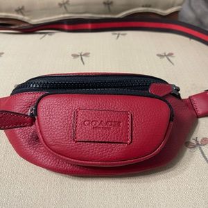 Red Coach Belt Bag